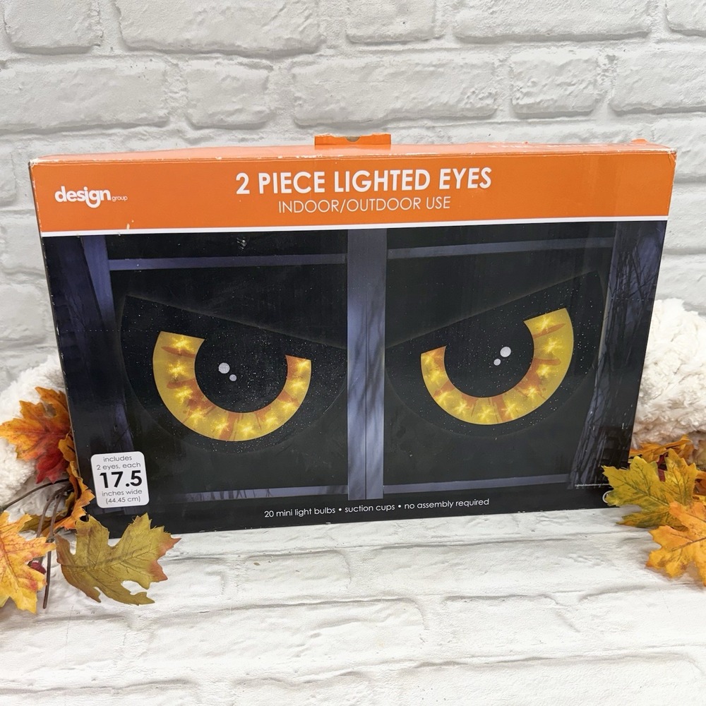 Halloween Lighted Large Spooky Eyes Halloween Window Light Up Decor 17.5" - NEW